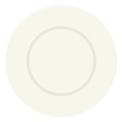 シンプルなお皿のアイコン　白　銀食器
