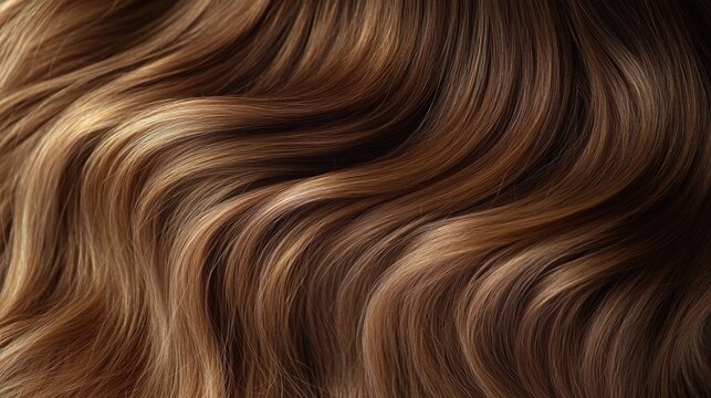 Flowing waves of golden brown hair illuminated by soft sunlight revealing rich textures and vibrant hues