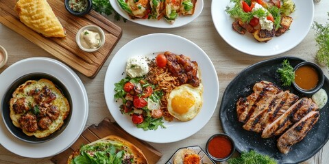 Delicious variety of food showcased in the restaurant, highlighting the unique flavors and culinary offerings. Experience the vibrant food selection in the restaurant, perfect for food enthusiasts.