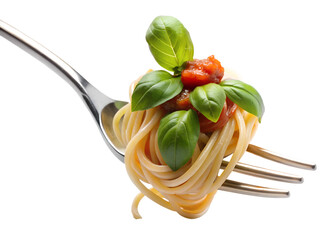 spaghetti with tomato sauce and basil