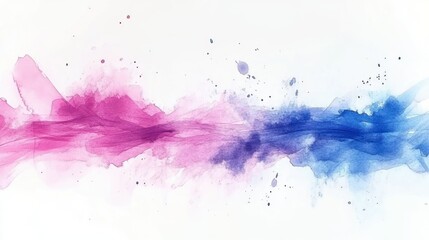 Fototapeta premium Abstract watercolor splash in pink and blue hues.