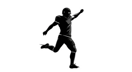 Fototapeta na wymiar football player in action, Silhouette isolated background, Vector football (soccer) player silhouette with ball isolated