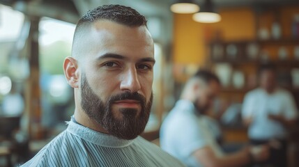 Transformative experience at a bustling barber shop in the heart of the city capturing the essence of modern grooming culture
