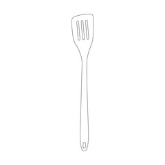 Hand drawn kids drawing illustration cooking spatula cartoon isolated