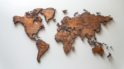 Minimalistic unlabeled world map with borders on a clean white background for elegant design