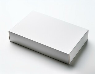 Fototapeta premium White horizontal rectangle blank box from top side far angle. Generated image