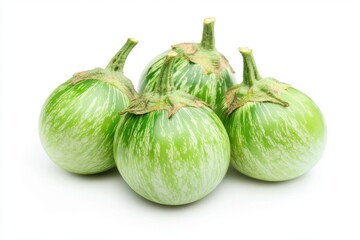 Obraz premium Natural green eggplant isolated on white background
