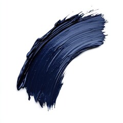 Navy blue paint stroke isolated on white background