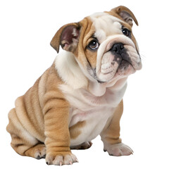 Obraz premium Bulldog puppy isolated on a transparent background