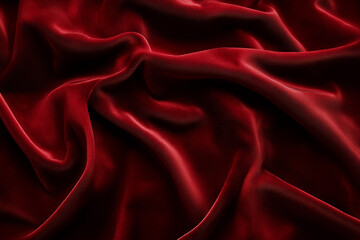 Obraz premium Luxurious deep red velvet fabric setting a romantic atmosphere for Valentine's Day
