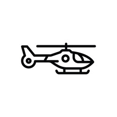 Black line icon for helicopter