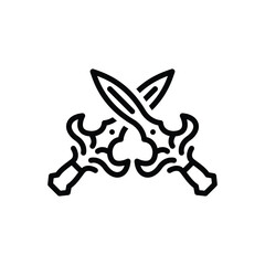 Black line icon for combat