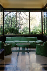 Villa Necchi Campiglio, Veranda with expansive windows