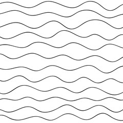 Thin line wavy abstract vector background. Curve wave. Line art striped graphic template. Vector