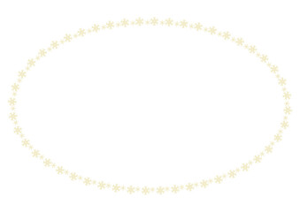 金の雪の結晶ラインの楕円フレーム