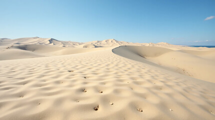 Blue sky, desert landscape, and sands