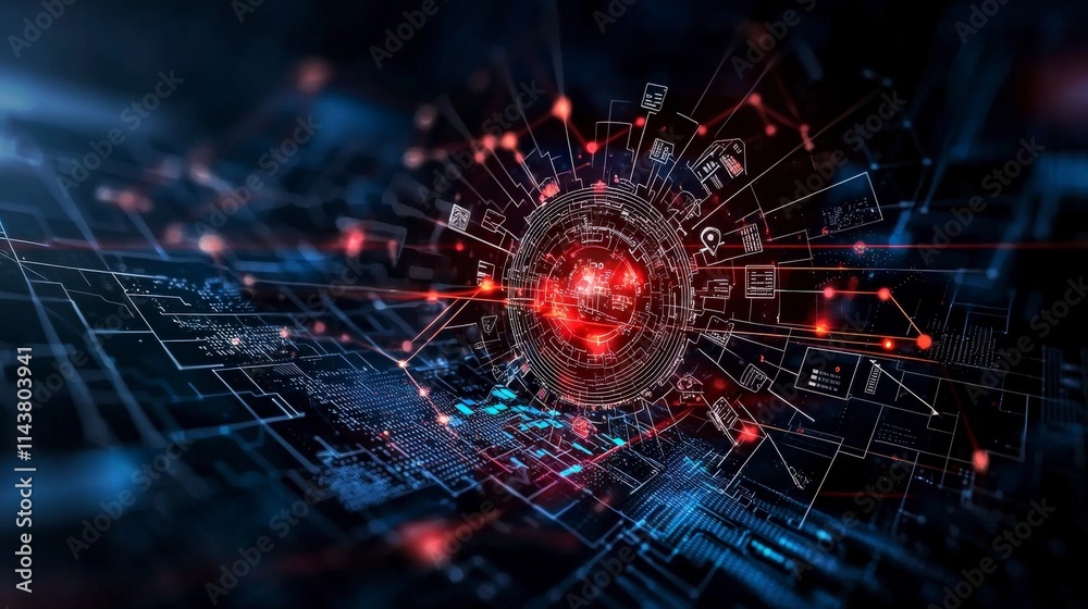 Poster Dynamic economic indicators visualized digital graph technology environment abstract viewpoint modern concept