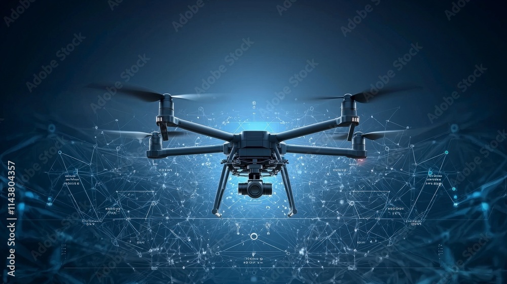 Aufkleber drones transforming industries global perspective infographic design tech environment aerial view in