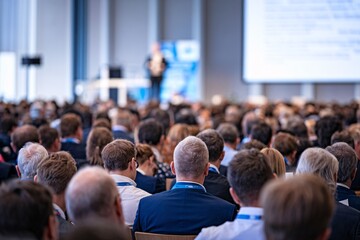 Fototapeta premium Audience Listening to Speaker at Business Conference
