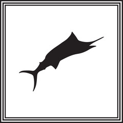 Silhouette illustration of a marlin fish