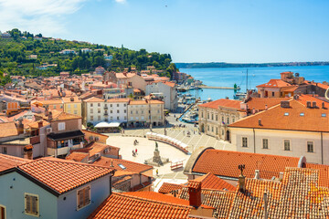 Piran, slovenia, discovering tartini square and the adriatic coast on a summer day