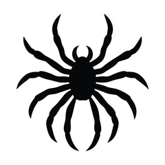 Black Spider Silhouette Vector Illustration