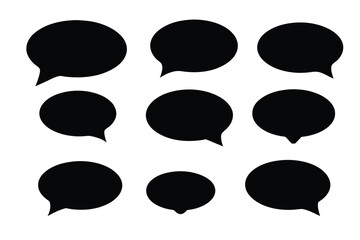 Black Speech Bubble Vector Set for Creative Communication Designs