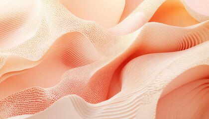 Elegant Abstract Background with Peach and Coral Wavy Patterns