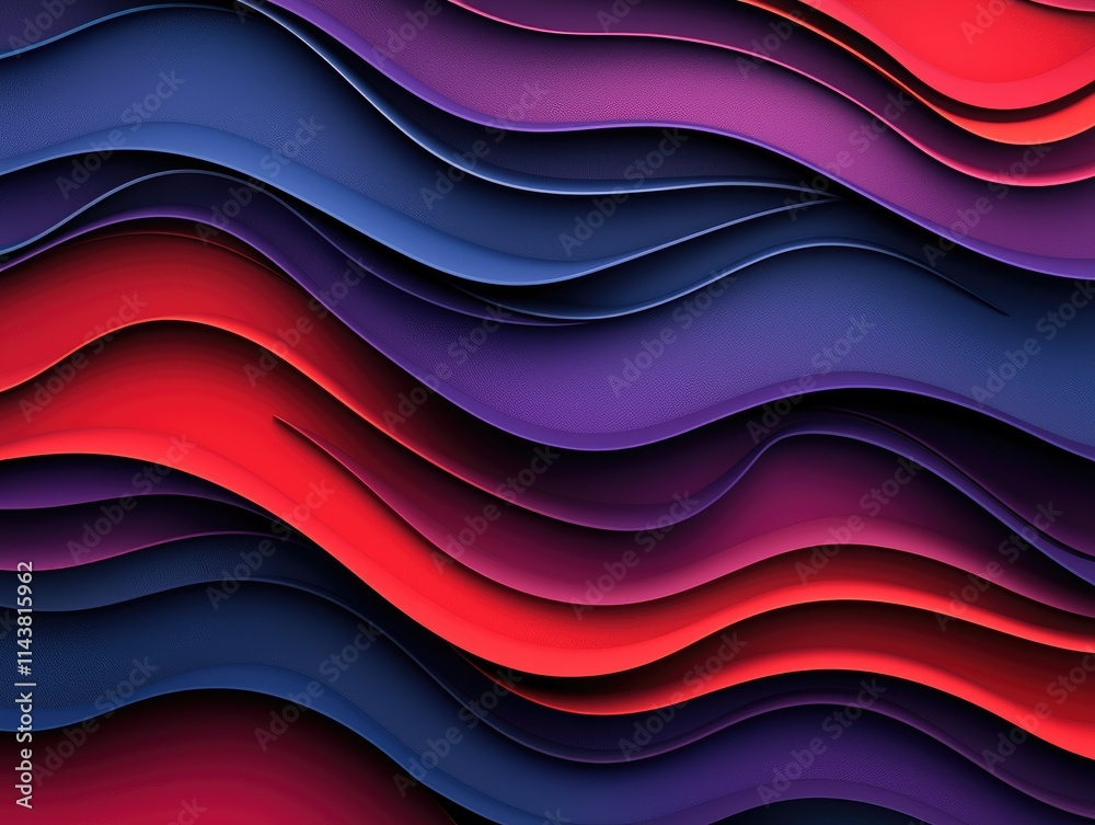Poster dynamic abstract waves digital art colorful patterns modern design close-up visual flow