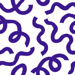 Seamless abstract pattern with squiggles and scribbles. Weaved curved lines. Chaotic ink scribbles decorative texture. Messy doodles, wavy and curly lines.