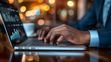 Data analyst using dashboard for business analysis and kpi management in finance and sales