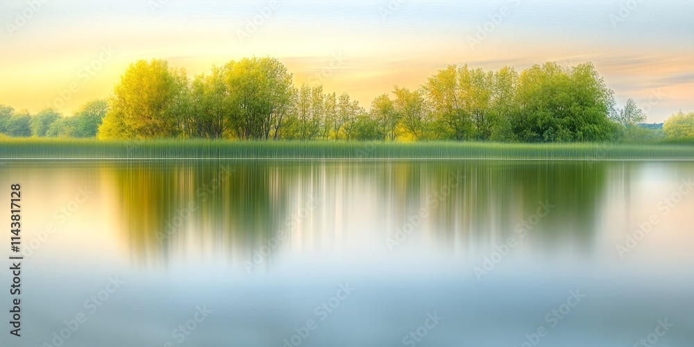 Aufkleber beautiful reflection captured in a serene setting. the beautiful reflection showcases the artistry o