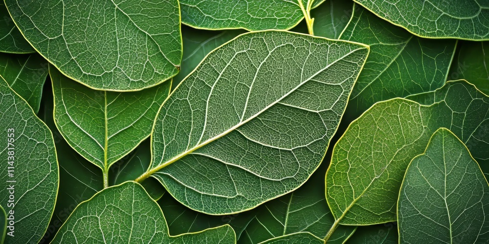 Fototapete a close up view showcasing the intricate pattern of the leaves, highlighting the unique leaf pattern