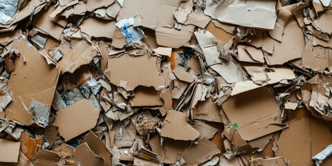 Chipped corrugated waste represents a collection of packaging materials, showcasing how discarded cardboard is transformed into smaller fragments of chipped corrugated waste for recycling.