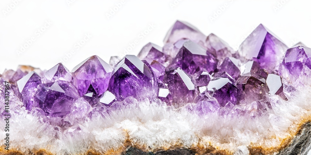 Aufkleber macro close up of an amethyst crystal druse showcasing its intricate textures and vivid colors again