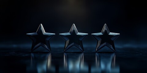 Five stars in the dark symbolize exceptional customer experience and satisfaction, highlighting the importance of achieving high customer satisfaction for outstanding service.