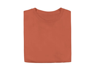 Heather Orange colour blank fashion folded tee front mockup template