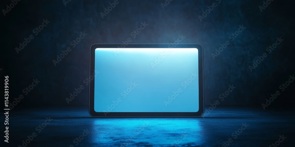 Aufkleber aesthetic led light illuminating a blank tablet screen, showcasing the tablet s sleek design and pot