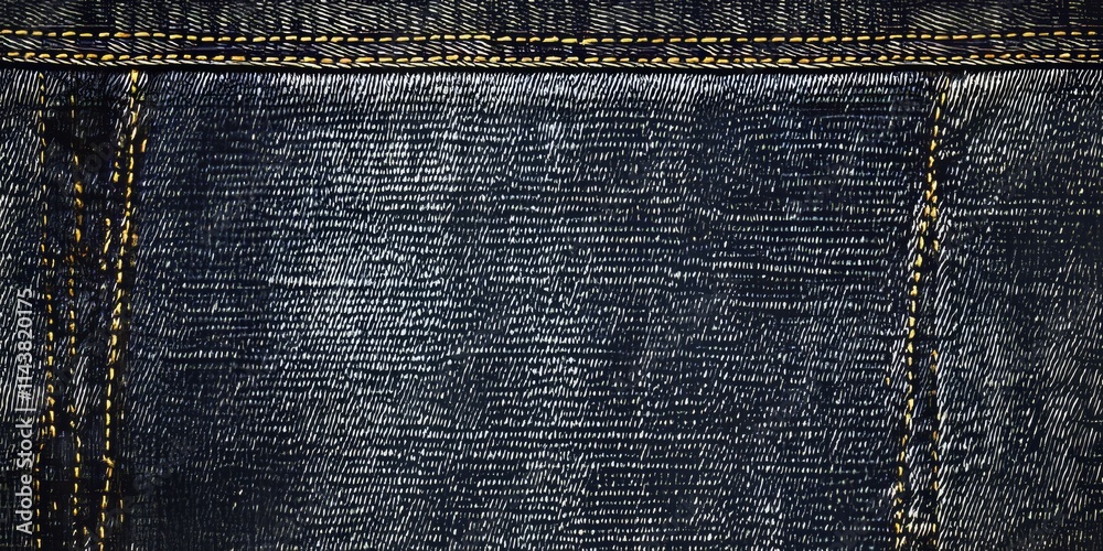 Poster gray blue jeans texture closeup highlighting seams, perfect for showcasing the unique characteristic