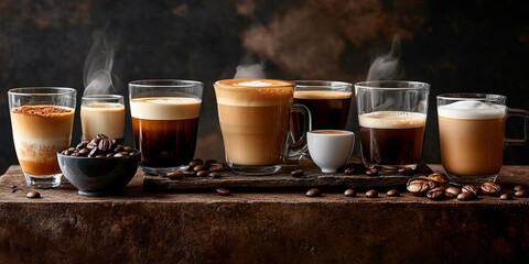 Crafting delightful coffee beverages such as espresso and Americano using premium grains, this image showcases the art of making delicious coffee that pleases every palate.