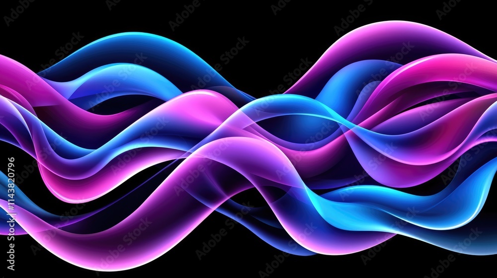 Poster dynamic wave patterns in colorful abstract design digital art creative environment modern viewpoint