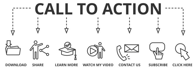 Banner call to action vector illustration concept with icon