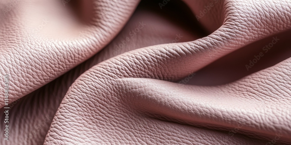 Poster macro shot of dusty pink natural leather, showcasing the unique texture and subtle tones of dusty pi