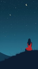 Obraz premium Starry Night Silhouette