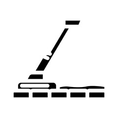 pathway cleaning garden maintenance glyph icon vector. pathway cleaning garden maintenance sign. isolated symbol illustration