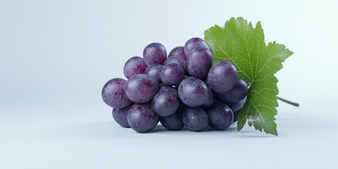 Fototapeta premium Grape showcased in a fresh and vibrant isolated form on a clean white background, highlighting the beauty and texture of the grape in a visually appealing way. Perfect for various uses involving
