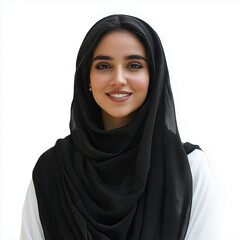 Naklejka premium Beautiful middle eastern arabic muslim woman wearing abaya and hijab fashion portraits, Saudi emirati kuwait qatar