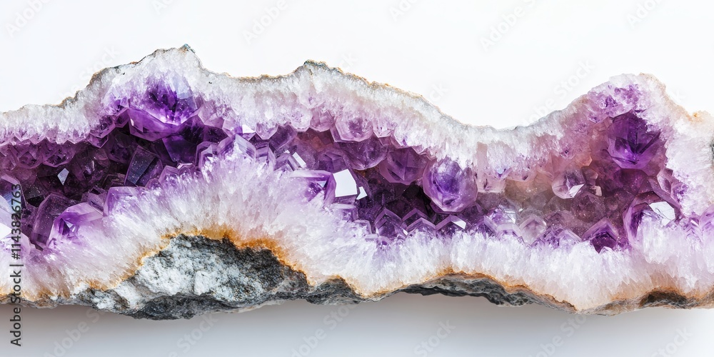 Aufkleber macro close up of an amethyst crystal druse showcasing its intricate textures and vivid colors again
