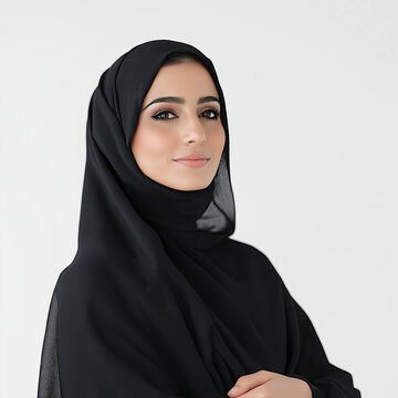 Beautiful middle eastern arabic muslim woman wearing abaya and hijab fashion portraits, Saudi emirati kuwait qatar