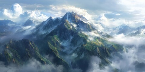 Ciremai mountain is largely enveloped in cloud, creating a mystical atmosphere around the Ciremai mountain. The Ciremai mountain s beauty is enhanced by the surrounding clouds.